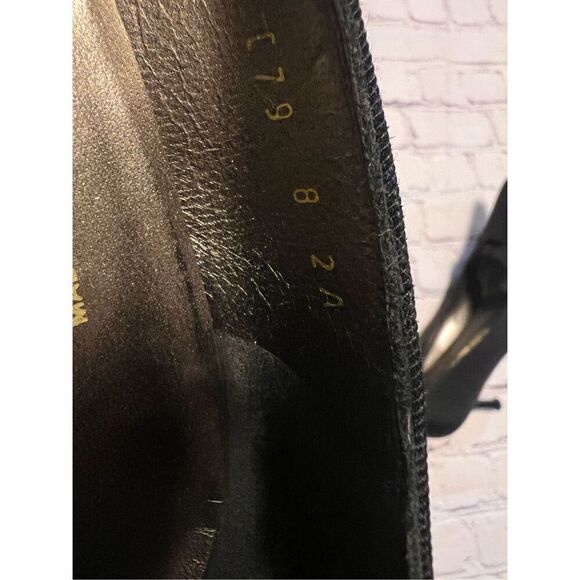 Ferragamo Size 8 Bow Front Pump Heels Black Pointed Toe Dressy Classic Old Money - Picture 16 of 16